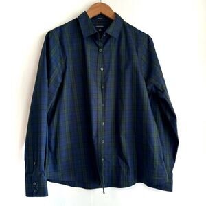 🆕 Land’s End plaid button down boy shirt size 14 blue and green collared NWT
